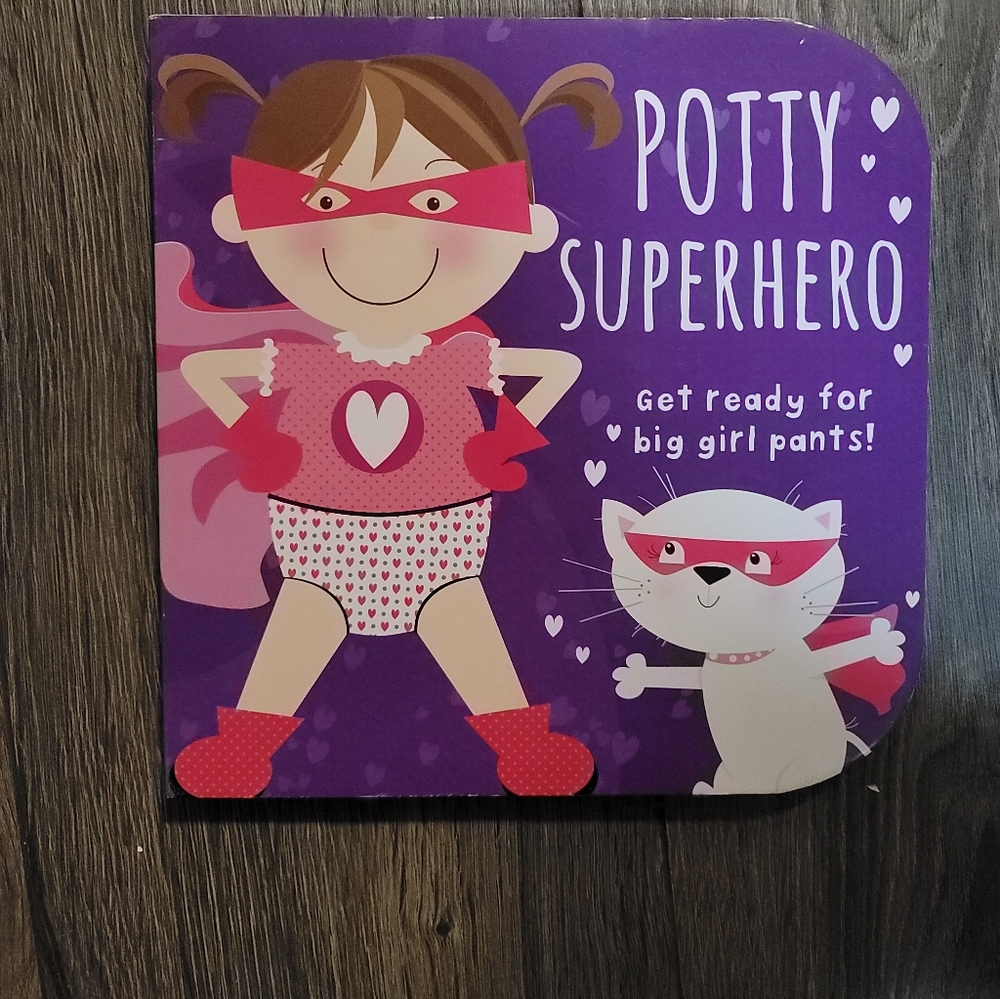 Potty Superhero Kids Book - Purple Pink Learning Toy